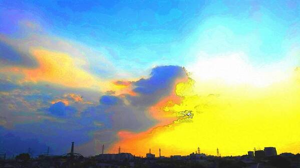 Sky Art Print featuring the digital art Sky by Kumiko Izumi