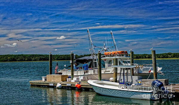 Boat Art Print featuring the photograph Sorting The Catch by Paul Mashburn