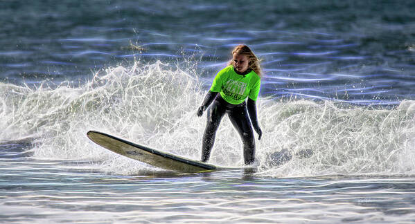 Surfer Art Print featuring the photograph Sparkle Surf by Bill Posner