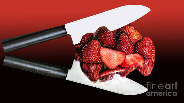 Strawberry Art Print featuring the photograph Strawberry Snack by Shirley Mangini