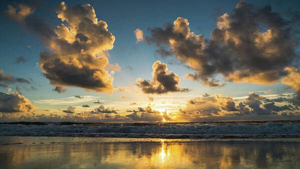 Florida Art Print featuring the photograph Sunrise Gold Delray Beach Florida by Lawrence S Richardson Jr