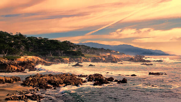 Cypress Point Art Print featuring the photograph Sunset at Cypress Point by Susan Rissi Tregoning