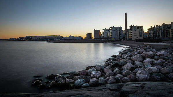 Building Art Print featuring the photograph Sunset in Eira - Helsinki, Finland - Seascape photography by Giuseppe Milo
