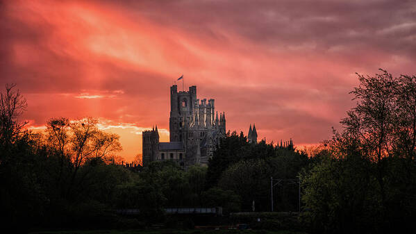 Architecture Art Print featuring the photograph Sunset over Ely by James Billings