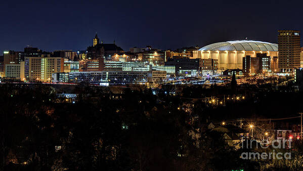 Skyline Art Print featuring the photograph Syracuse Skyline and Carrier Dome by Rod Best