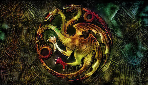 Targaryen Sigil Art Print featuring the mixed media Targaryen Sigil by Lilia D