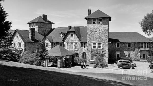 The Castle Art Print featuring the photograph The Castle in black and white by E B Schmidt