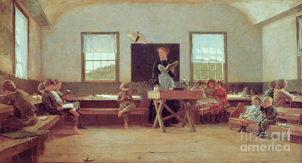The Country School Art Print featuring the painting The Country School by Winslow Homer