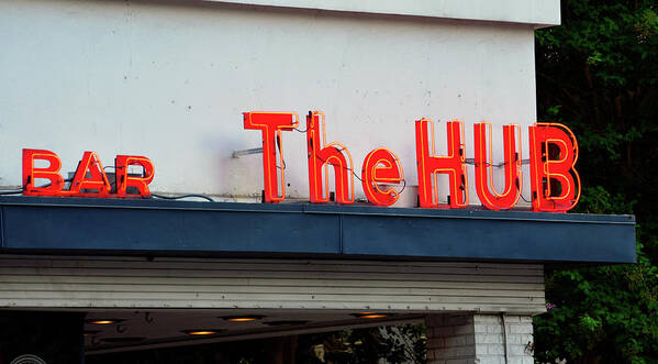 The Hub Bar Tampa Florida Art Print featuring the photograph The Hub Bar sign by David Lee Thompson