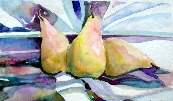 Pears Art Print featuring the painting Three Graces by Mindy Newman