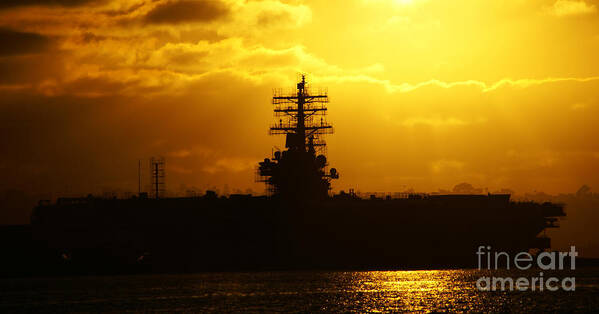 Uss Navy Art Print featuring the photograph USS Ronald Reagan by Linda Shafer