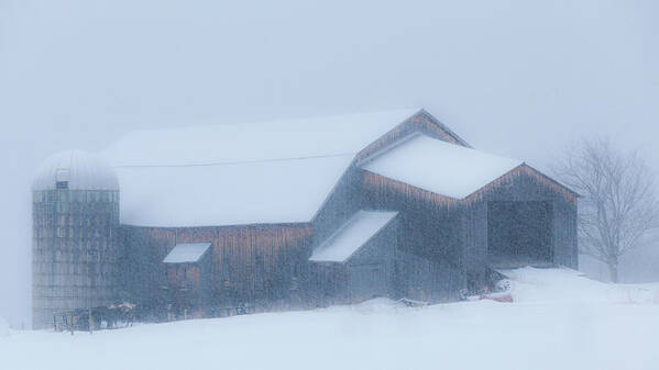 Winter Art Print featuring the photograph Vermont Blizzard by Alan L Graham