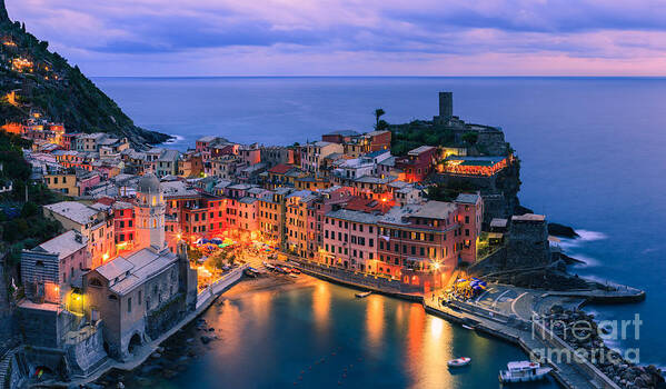 Italy Art Print featuring the photograph Vernazza is one of the five towns that make up the Cinque Terre by Henk Meijer Photography