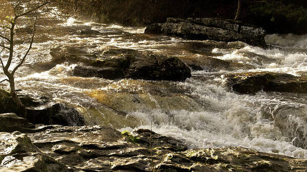 Waters Art Print featuring the photograph Waters over rocks. Falls of Dochart, by Elena Perelman
