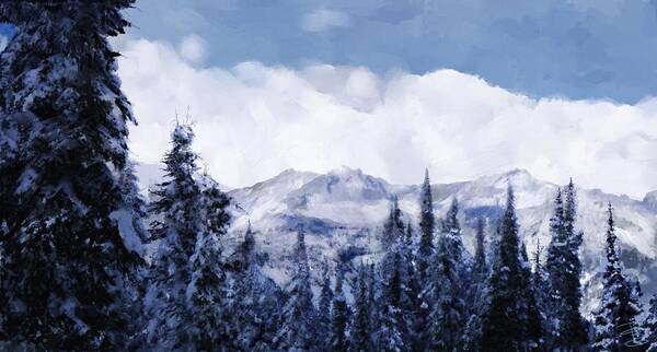 Beautiful Art Print featuring the digital art Winter at Revelstoke by Debra Baldwin