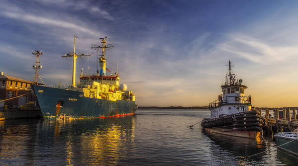Landscape Art Print featuring the photograph Woods Hole ship yard by Mark Papke