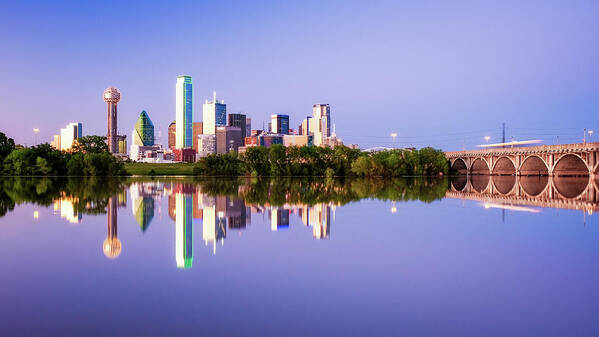 Dallas Art Print featuring the photograph City of Dallas Texas Reflection #1 by Robert Bellomy