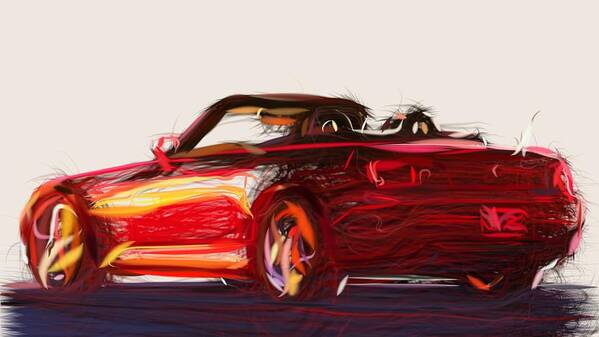 Honda Art Print featuring the digital art Honda S2000 Draw #2 by CarsToon Concept