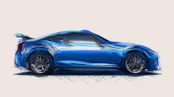 Subaru Art Print featuring the digital art Subaru BRZ STI Draw #5 by CarsToon Concept