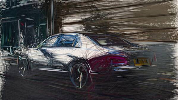 Bentley Art Print featuring the digital art Bentley Flying Spur Drawing #5 by CarsToon Concept