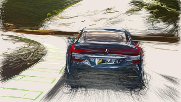 Bmw Art Print featuring the digital art BMW 8 Series Coupe Drawing #8 by CarsToon Concept
