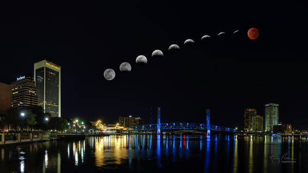 Jacksonville Florida Art Print featuring the photograph Blood Moon over Jacksonville by Randall Allen