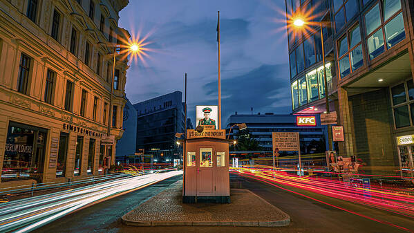 American Art Print featuring the photograph Checkpoint Charlie - Berlin, Germany - Travel photography by Giuseppe Milo