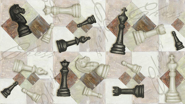 Chess Piece Pattern Art Print featuring the painting Chess by Maria Trad
