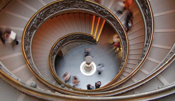 Spiral Staircase Art Print featuring the photograph Downward Spiral by Tito Slack