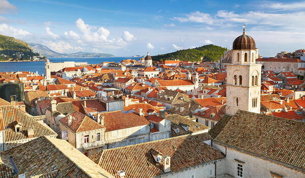 City Art Print featuring the photograph Dubrovnik - Aerial View From City Walls by Jan Wlodarczyk