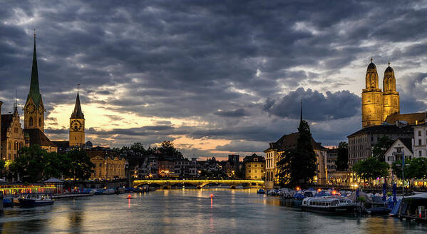 Zurich Art Print featuring the photograph Dusk at Zurich by Pablo Lopez