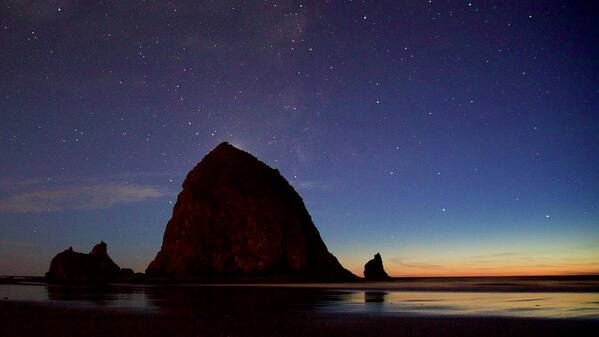 Oregon Art Print featuring the photograph Haystack Night Sky by Todd Kreuter