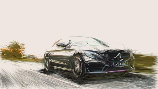 Mercedes Art Print featuring the digital art Mercedes Benz C43 AMG Coupe Drawing by CarsToon Concept