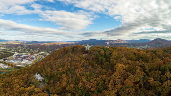 Panoramic Art Print featuring the photograph Mill Mountain in Fall by Star City SkyCams