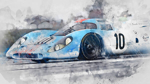 Car Art Print featuring the painting Porsche 917k - 07 by AM FineArtPrints