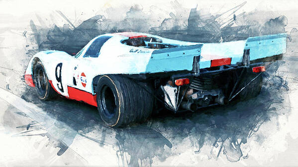 Car Art Print featuring the painting Porsche 917k - 04 by AM FineArtPrints