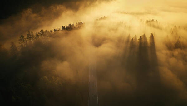Haze Art Print featuring the photograph Road To Nowhere by Ales Krivec