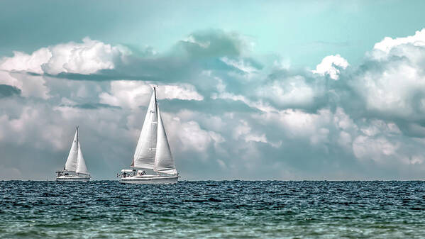Great Lakes Art Print featuring the photograph Sailing by Onyonet Photo Studios