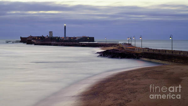 Saint Sebastian Art Print featuring the photograph Saint Sebastian Lighhouse and Castle Cadiz Spain by Pablo Avanzini