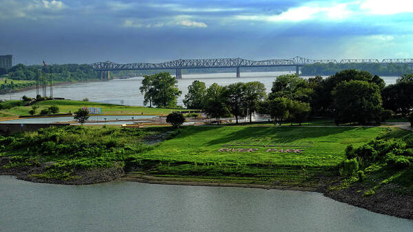 River Art Print featuring the photograph Storms over Mud Island by George Taylor
