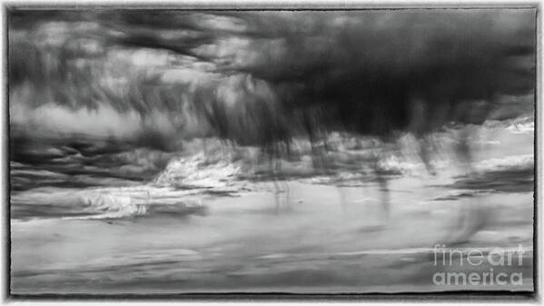Cloud Art Print featuring the photograph Stormy sky in black and white by Lyl Dil Creations