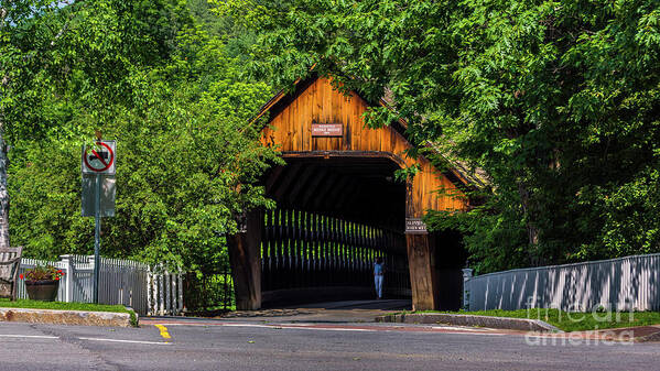 Covered Bridge Art Print featuring the photograph Summer at the Middle Bridge by Scenic Vermont Photography
