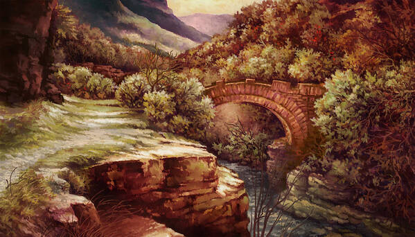 Nature Art Print featuring the painting The Crossing by Hans Neuhart