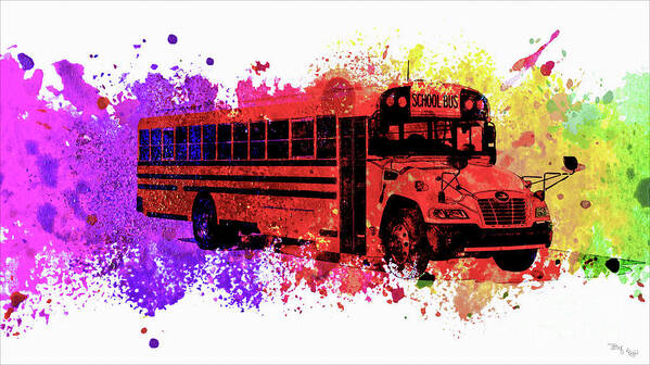 School Bus Art Print featuring the photograph The Groovy School Bus by Billy Knight