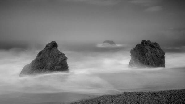 Long Exposure Art Print featuring the photograph Three rocks mystery by Alessandra RC