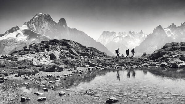 Mountains Art Print featuring the photograph Trekking by Mihai Ian Nedelcu