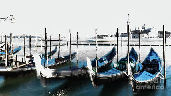 Gondola Art Print featuring the photograph Venezia high-key, Italy by Lyl Dil Creations