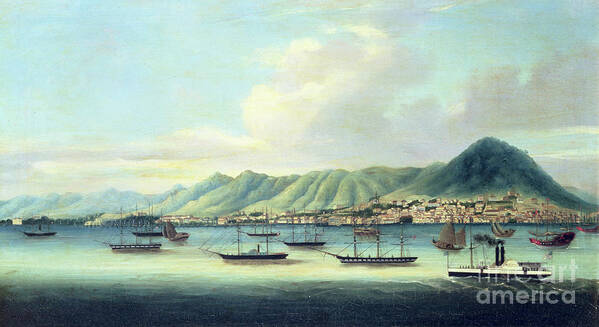 China Art Print featuring the painting Victoria Island, Hong Kong by Chinese School