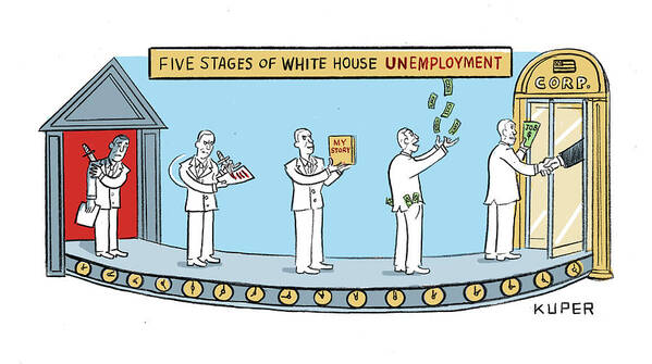 Captionless Art Print featuring the painting White House Unemployment by Peter Kuper