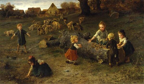  Art Print featuring the painting Mud Pies by Ludwig Knaus